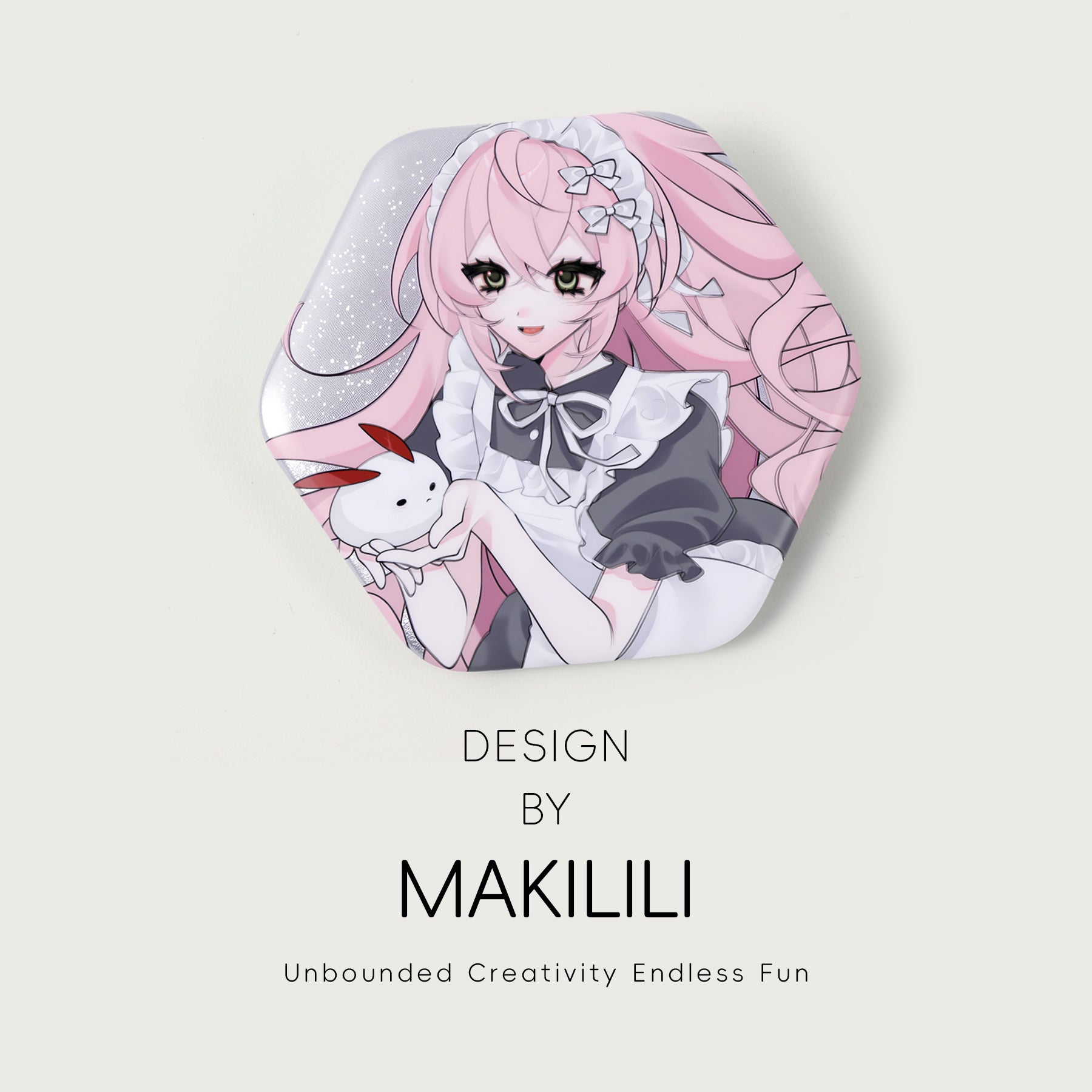 Custom Hexagon Holo film badge/pin