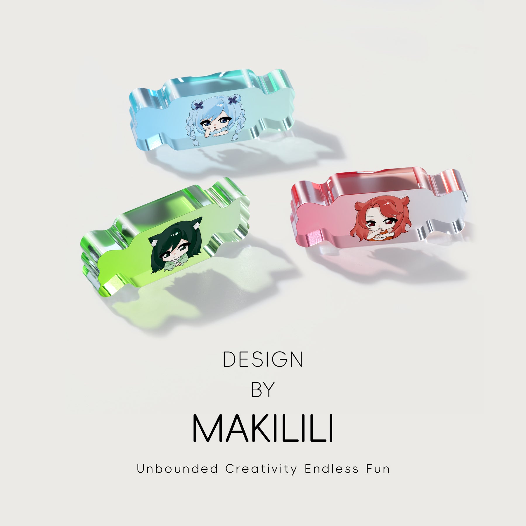 Custom Translucent Gradient Base-Free Acrylic Standee
